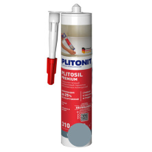 Герметик силиконовый санитарный Plitonit PlitoSil Premium. Титановый 310 мл. РФ