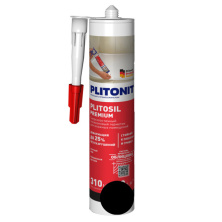 Герметик силиконовый санитарный Plitonit PlitoSil Premium. Черный 310 мл. РФ