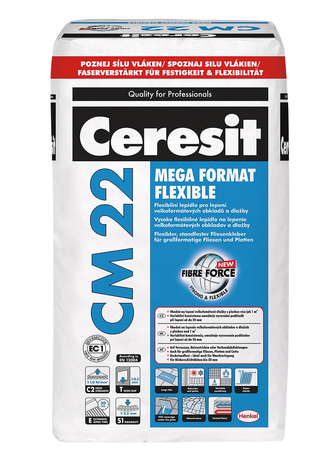 Клей для плитки большого формата Ceresit CM 22. 25кг