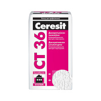 CERESIT CT 36 "Шуба" 1мм. Белая. Штукатурка декор. полимерминер. структурная 25кг. РБ CERESIT CT 36 "Шуба" 1мм. Белая. Штукатурка декор. полимерминер. структурная 25кг. РБ
